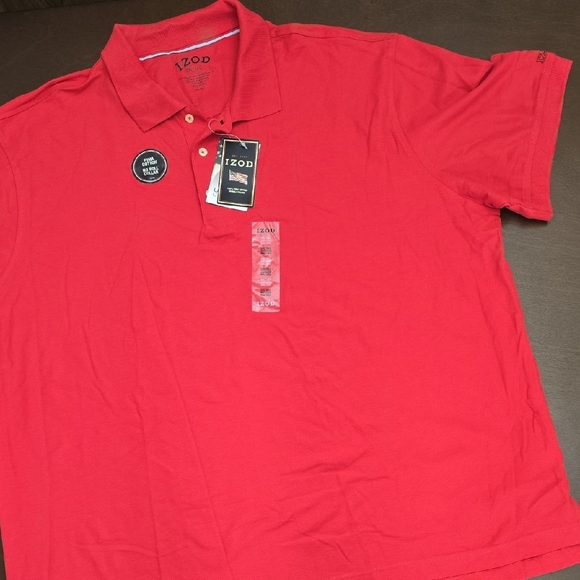 IZOD Men's 3XL Vibrant Red Polo Shirt New With Tags 100% Pima Cotton - Picture 1 of 5